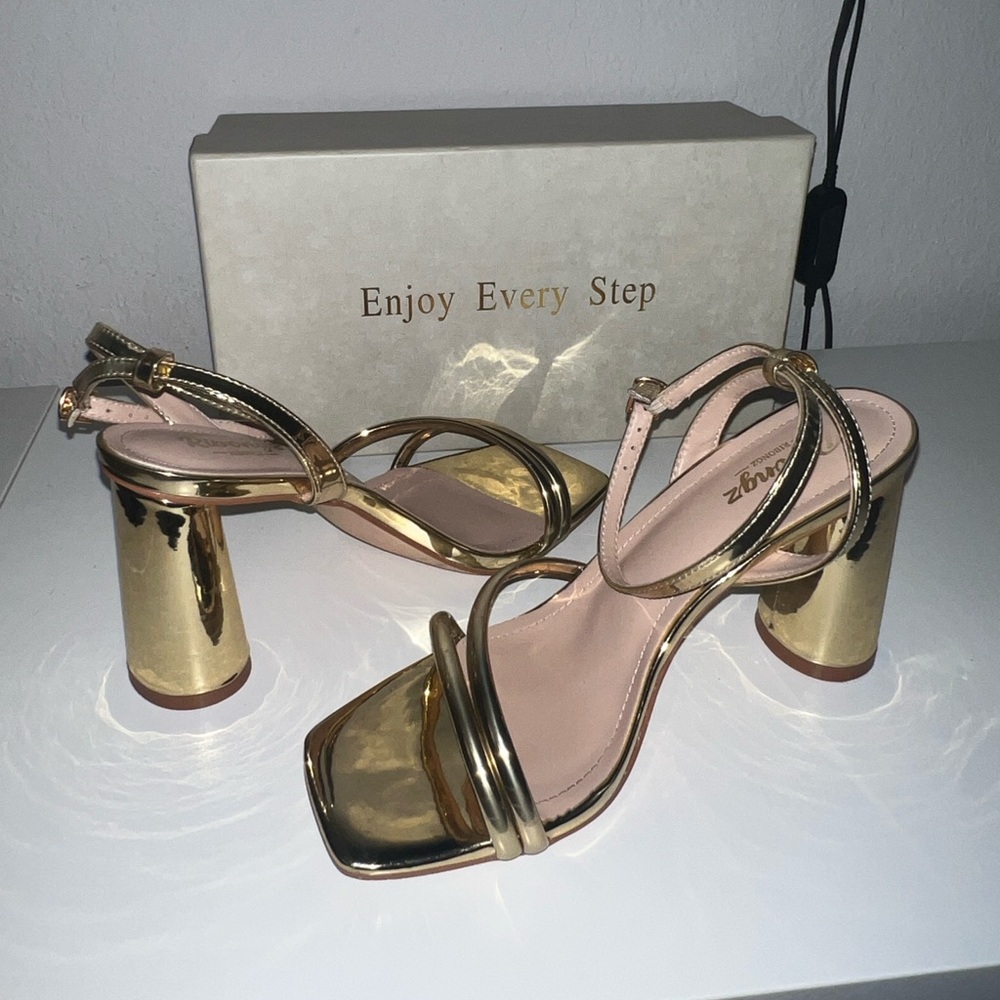 Gold Strap Heels